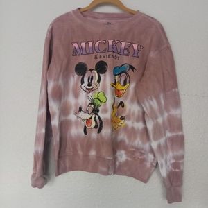 DISNEY Mickey and Friends Tie Dye - Suéter de cuello redondo para mujer, color m